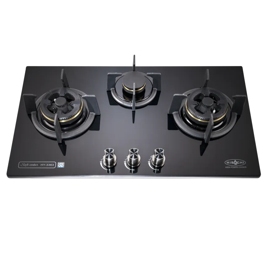 氣霸HY-3363TG / HY-3363LP 三環火玻璃面鋁合金邊框嵌入/座台式三頭氣體煮食爐