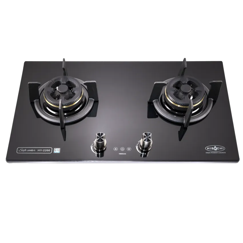 氣霸HY-2266TG / HY-2266LP鋁合金邊框定時嵌入/座台式雙頭氣體煮食爐